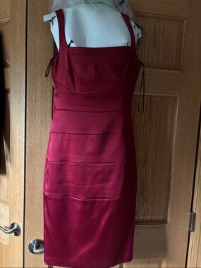 Jax Wine Red Midi Sheath Dress
